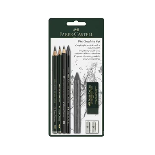 FAB-18-112997 - FABER CASTELL GRAPHITE PITT SET 5xPencils,Eraser,Sharpener